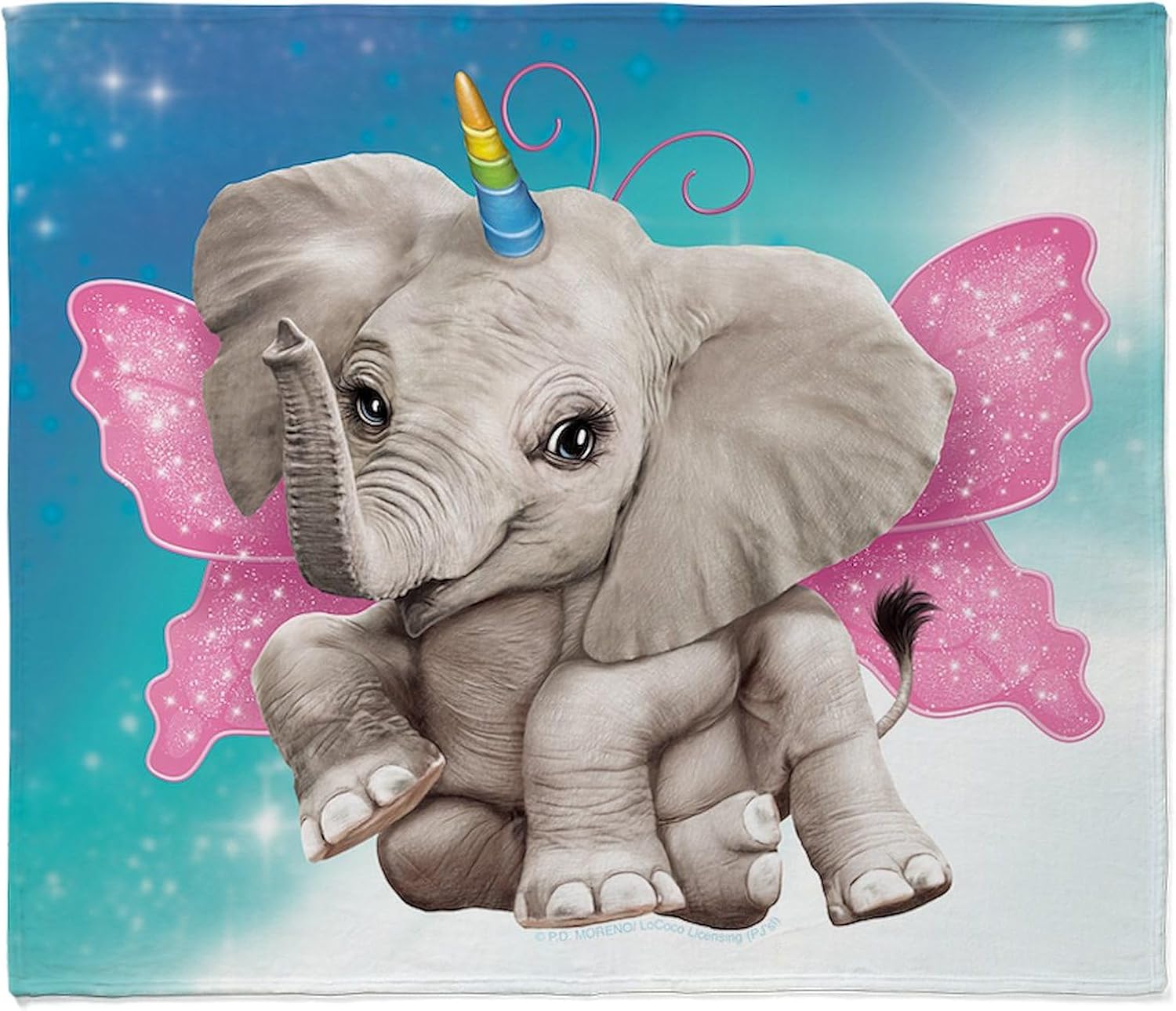 CafePress PD Moreno's Elephant Un Super Soft Fleece Plush Throw Blanket, 60"x50"