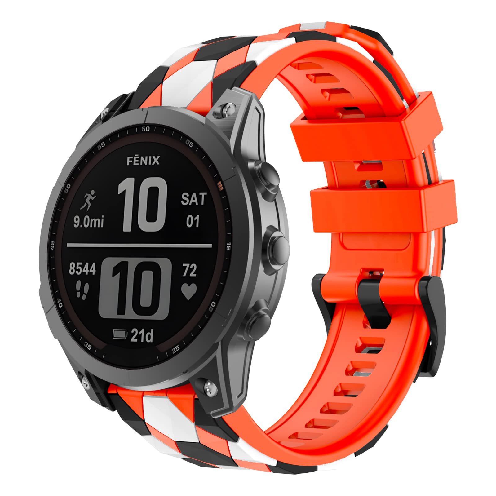 OVERSTEP Armband für Garmin Fenix 5X /Fenix 5X Plus/Fenix 6X/Fenix 6X Pro/Fenix 7X/Fenix 3 /Fenix 3 HR/Descent MK1/D2 Delta PX, 26mm Breite Silikon Estrazarmband Quick-Fit Uhrenarmband für Garmin