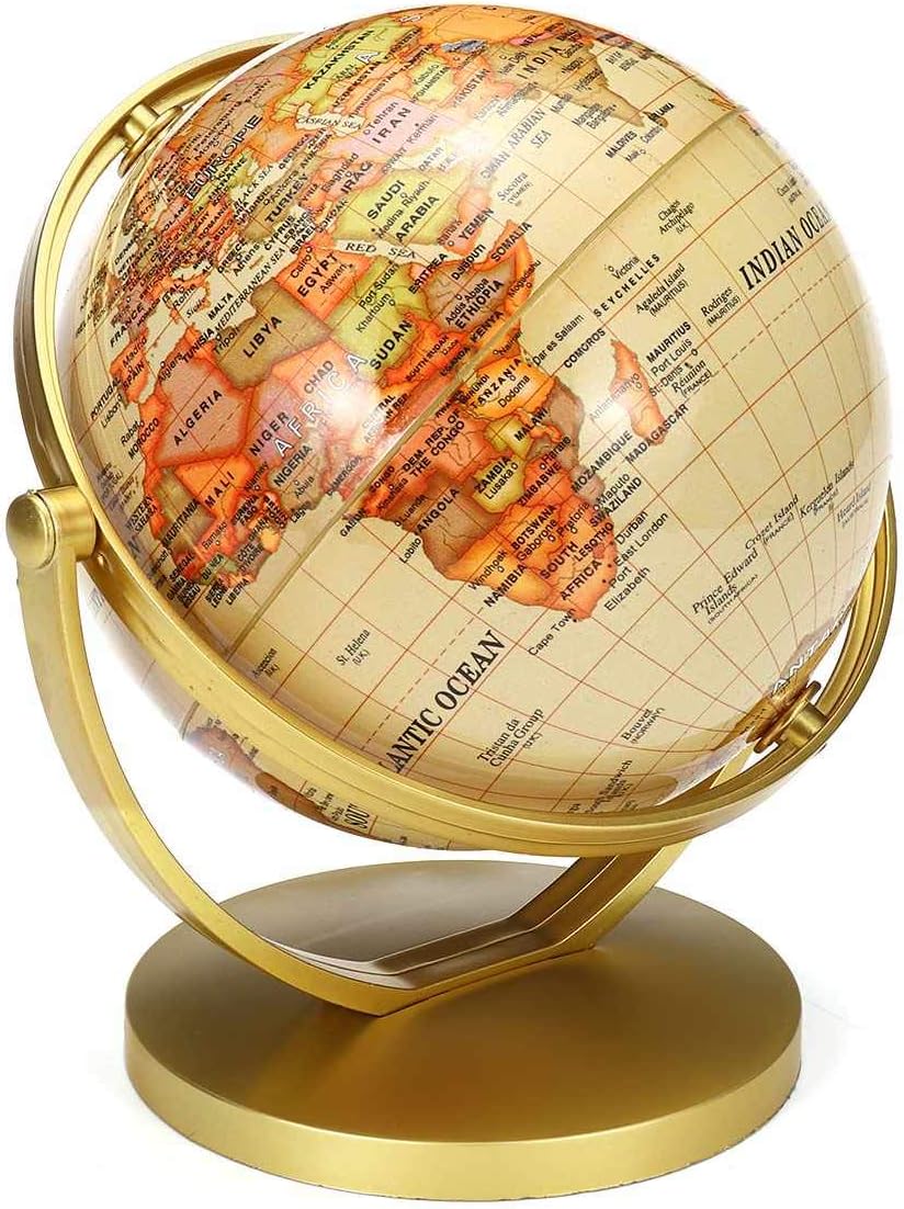 liushop Globe Terrestrial Earth Globe World Map With Stand Geography Education Toy Home Decoration Office Ornament Kids Gift Desktop World Globe