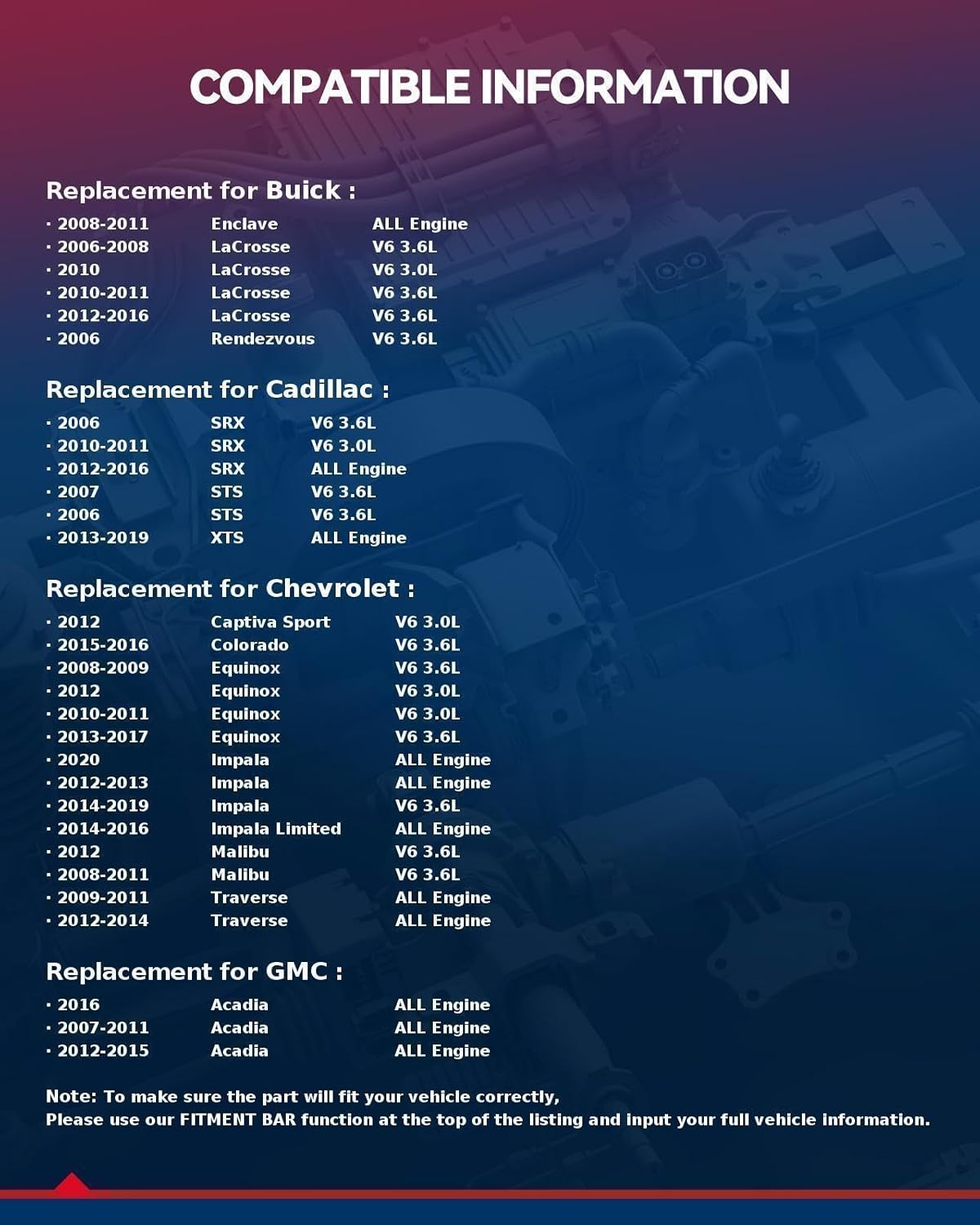 KAX Starter 17986N Fit for Buick and Cadillac,Traverse 2009-2017 Enclave 08-17 Acadia 07-16 Impala 2012-2020 3.6L Automotive Replacement Starters OEM# 17986N, 12601721, 17997, 12588493, 3110078J00