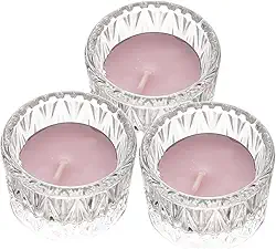LYOR - Conjunto 3 Porta Velas de Vidro Bico de Abacaxi - 5,5cm x 3,5cm