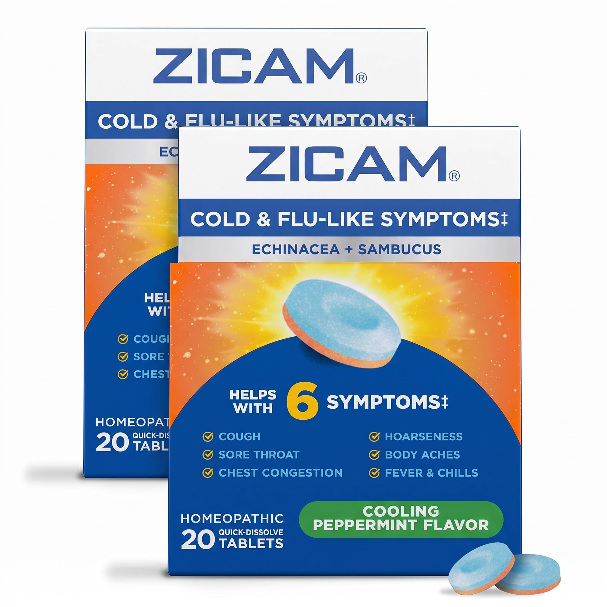 Zicam Cold & Flu-Like Symptoms, Cooling Peppermint Flavor, 20 Tablets — Amazon image 10