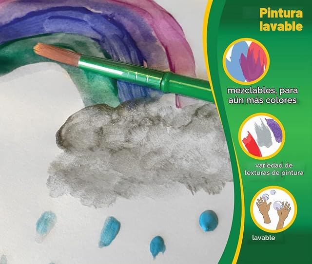 Foto 3 de 4 de Crayola - 5 Pinceles de Varios Tamaños, Cerdas Suaves, para Cada Proyecto Creativo, para la Escuela…