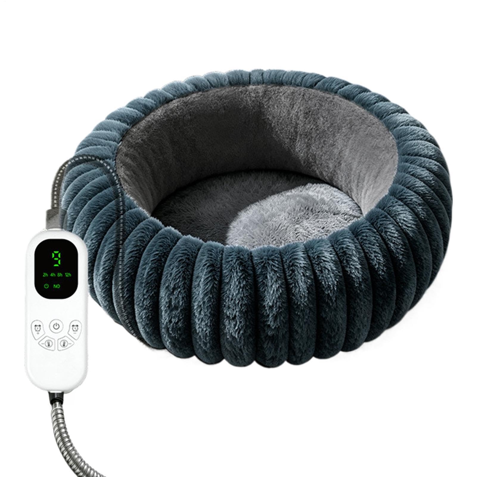 Cuscino riscaldante per gattino, 9 livelli, morbido peluche, calore regolabile, timer, | Cuccia rotonda per gatti per angolo, casa, esterni, tempo familiare, soggiorno, viaggio, pavimento, camera da letto, ufficio