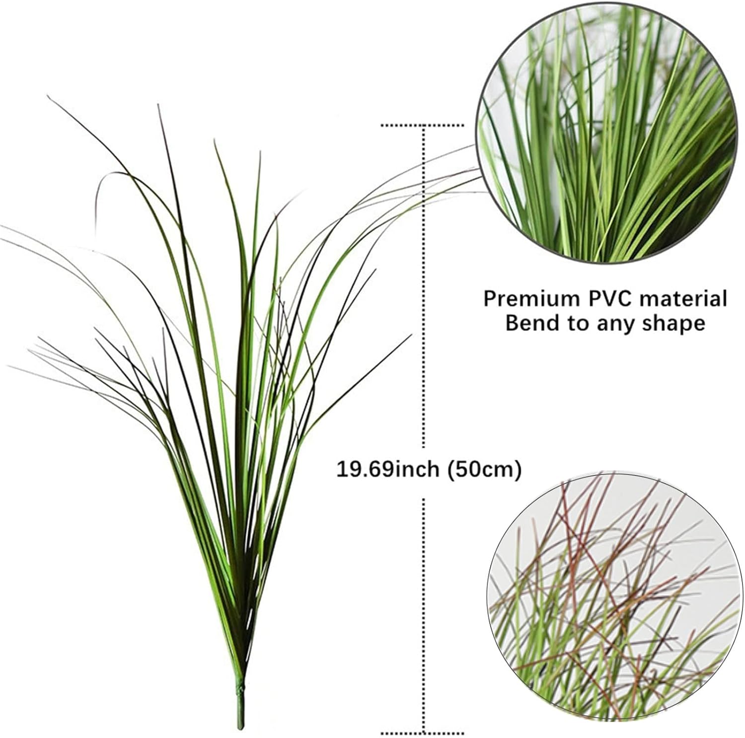 30Pcs Onion Grass Artificial Plants Outdoor, Faux Shrubs Wheat Grass, Artificial Tall Grass Fake Plants for Indoor Home Decor, Artificial Onion Grass Greenery Stems Weed Bushes (Green Red Tail)
