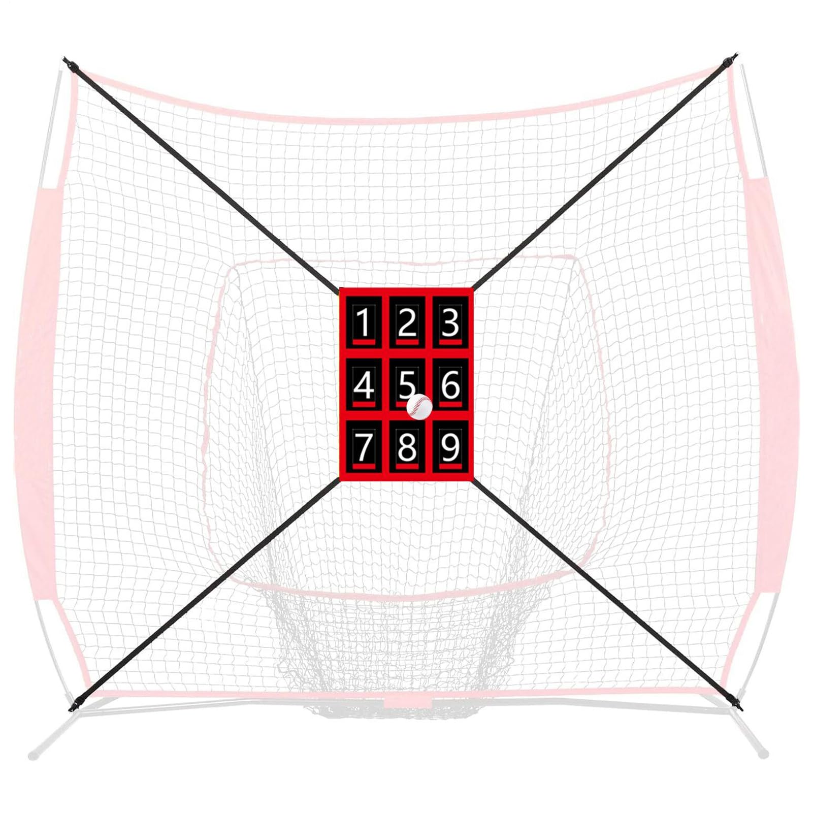 Baseball Hitting Net, Softball Fielding Rebounder, Pitching Strike Zone Target, Batting Practice Aid Training for Accuracy and Power, Backyard, Field, Garage, Gym, School, Park, 27.56x19.29 Inches
