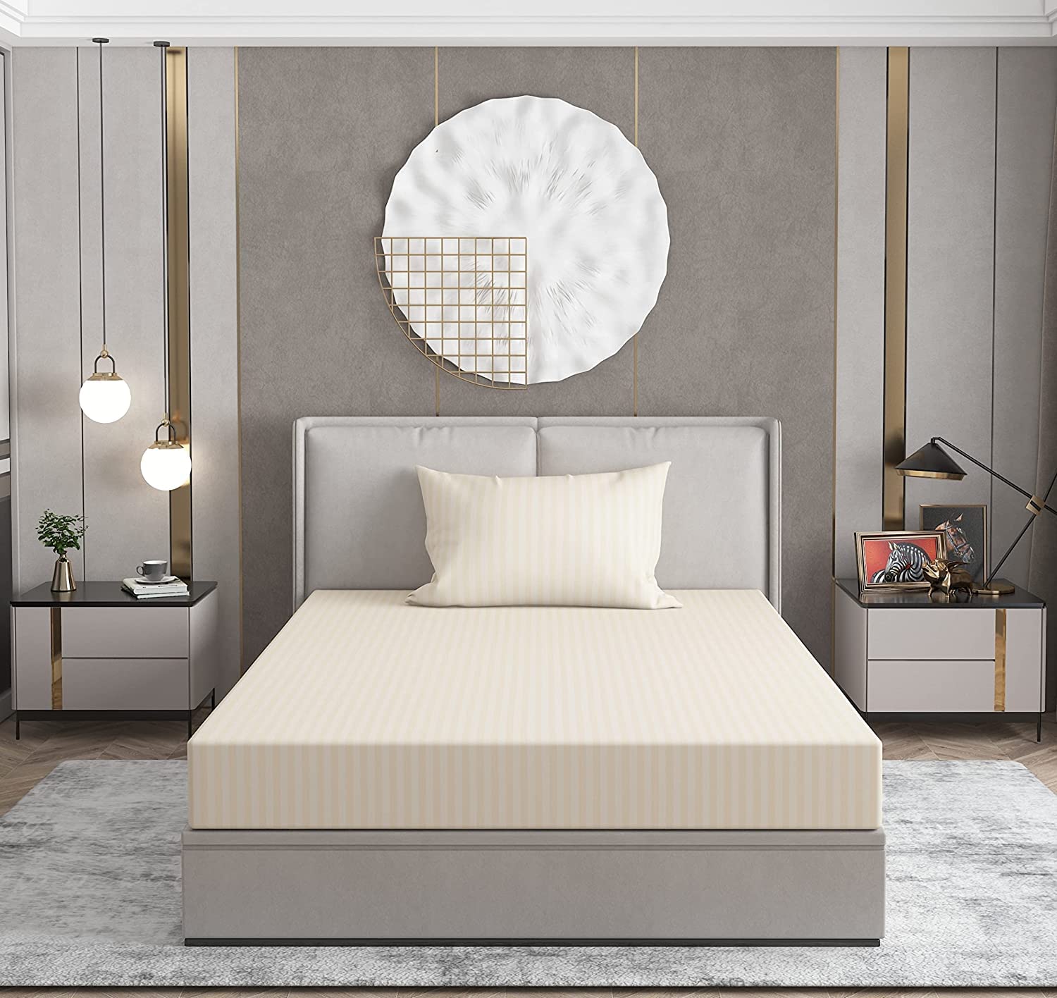 BEVI 100% Microfiber 144 TC Elastic Fitted Single Size Bedsheet for Single Bed Size (36x78x8) Cm and Pillow Cover Size (18x28) (Single, Ivory) (B0BTYX4CK4) Amazon Price History, Amazon Price Tracker