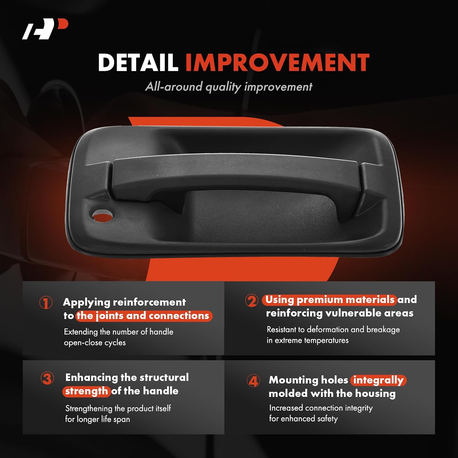 A-Premium Front Left Driver Side Exterior Door Handle Compatible with Chevrolet LCF 3500, LCF 4500, LCF 5500HD, W3500 Tiltmaster & GMC W3500 Forward, W4500 Forward & Isuzu NPR, NQR, Textured Black