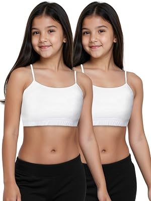 DChica Essentials Sports Bra for Girls, Cotton Non-Padded & Non-Wired Beginners Bra for Teenager, Comfortable and Stylis