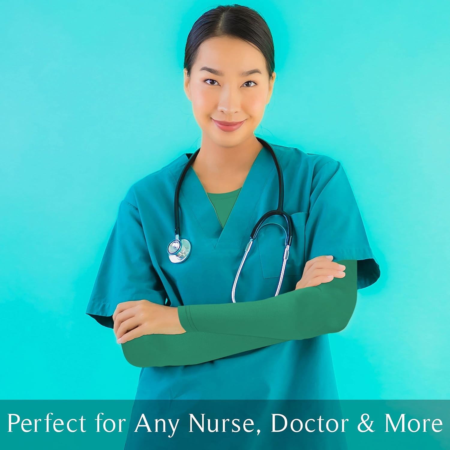 BaHoki Essentials Long Sleeve Undershirts for Scrubs - Great Stretch Shirts - 5 Pack