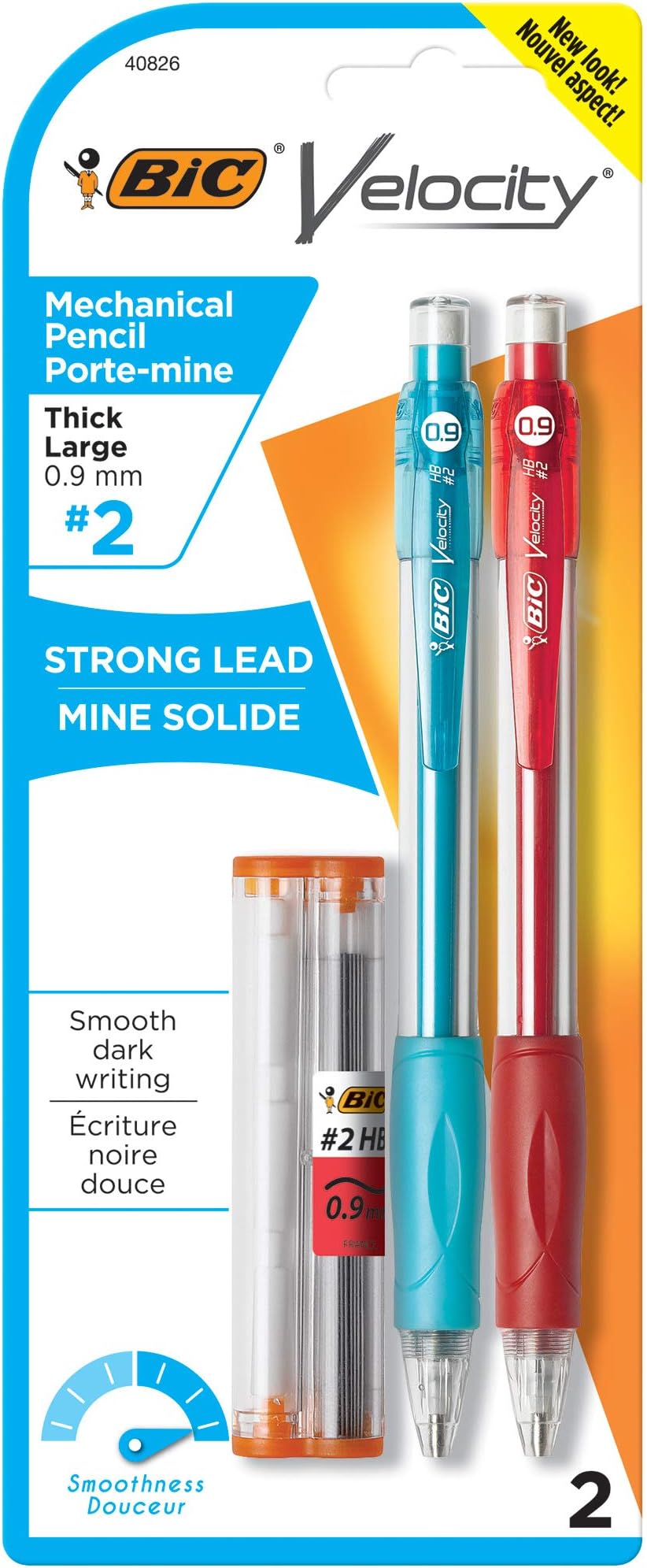 BIC Velocity Strong Lead Mechanical Pencils, With Colorful
