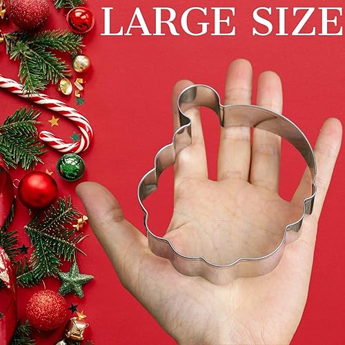 Miniatura 3 de Cortadores de galletas de Navidad grandes de 4 pulgadas de acero inoxidable para hornear, árbol de Navidad, copo de nieve, hombre de jengibre,