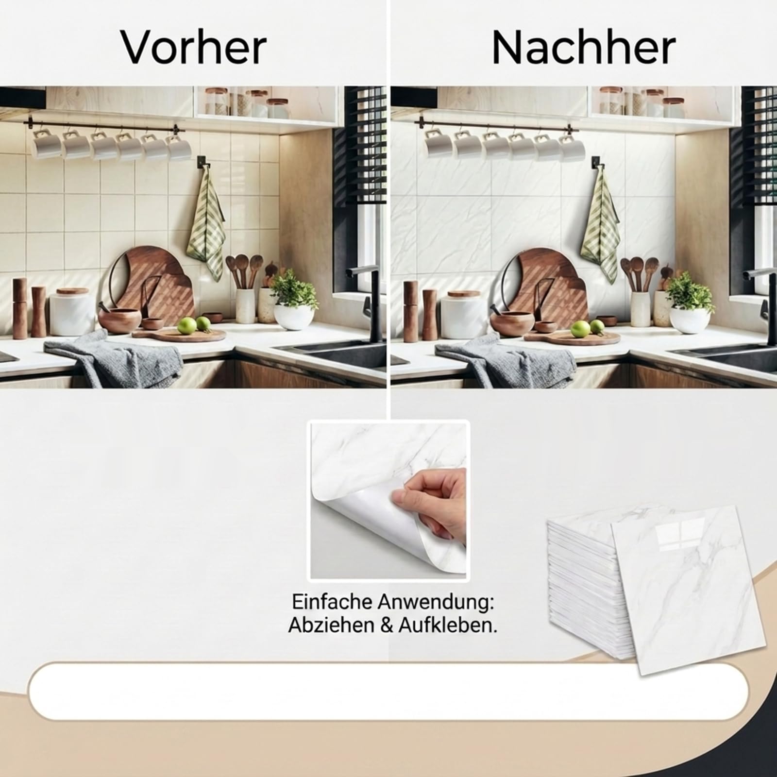 Azulejos autoadhesivos, 20 unidades, 30 x 30 cm, aspecto de mármol, azulejos adhesivos impermeables para cocina y baño, paneles de pared de PVC para salón, azulejos de pared, color blanco