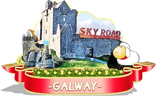 Imán de Irlanda Galway para nevera de madera 3D, monumentos de viaje, coleccionables, recuerdos, decoración hecha a mano, 2