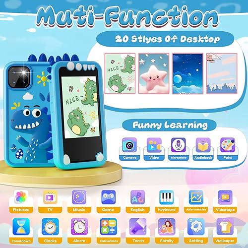 Miniatura 2 de WINWEND Teléfono inteligente para niños y niñas de 3 a 7 años de edad, unicornios, juguetes, regalos, pantalla táctil, juguete de aprendizaje,