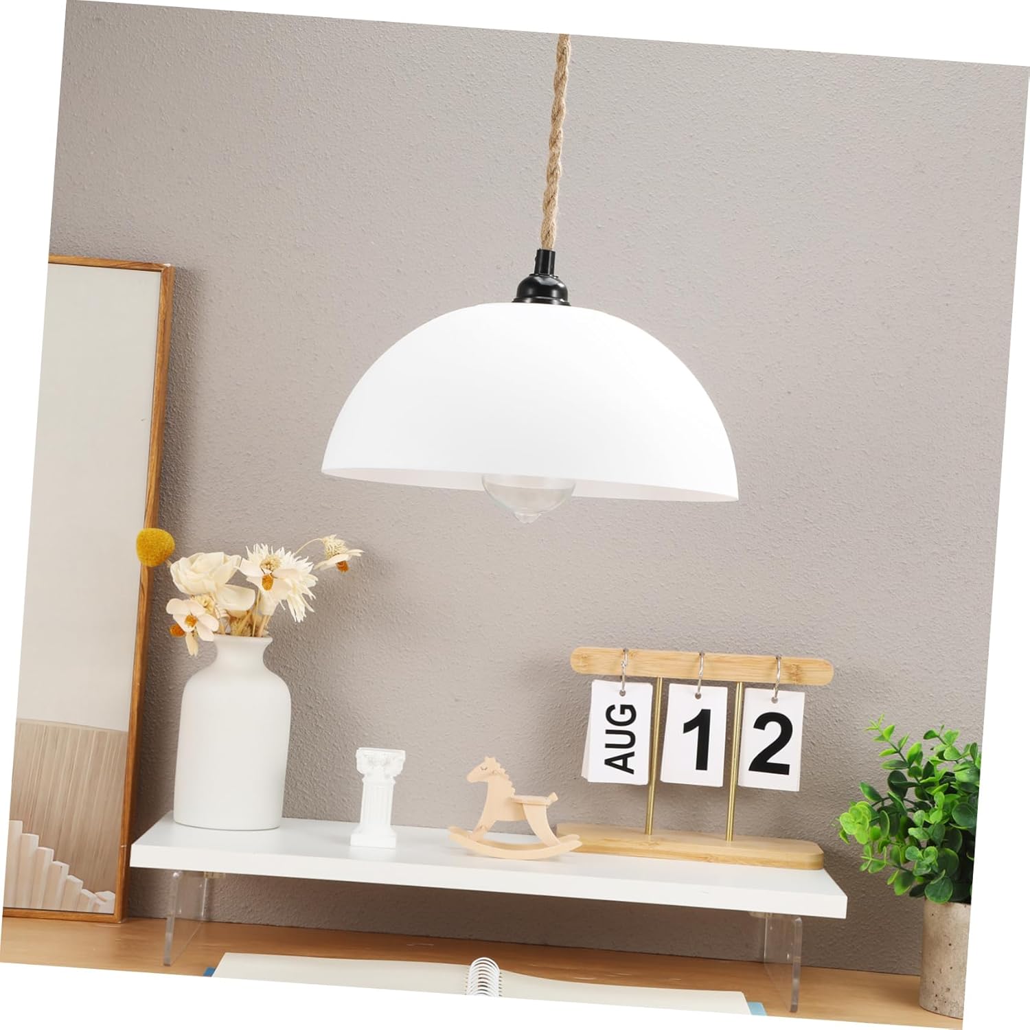 Wakauto 2pcs Plastic Replacement Lampshade Dome Ceiling Lamp Cover Lightweight Household Fixture for Bedroom Living Home Decor