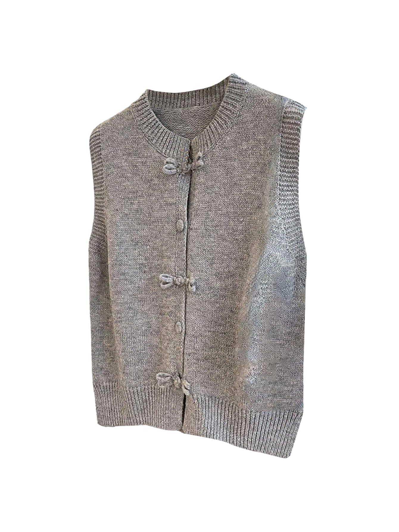 Verdusa Womens Button Front Sweater Vest Old Money Sleeveless Knitted Tops