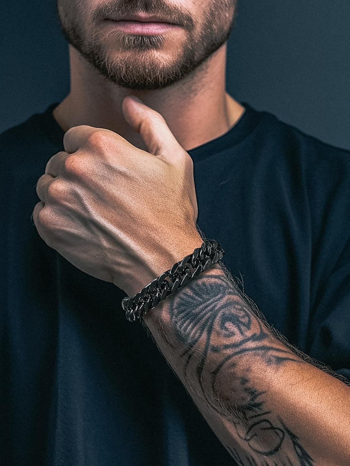 Richsteel Cuban Link Chain Bracelets 8/12/17mm Width Stainless Steel Chain Wrist Bracelets for Men, 7.4/8.2/9 Inch Length Classic Jewelry for Christmas/Valentine's Day/Birthday - Image 7