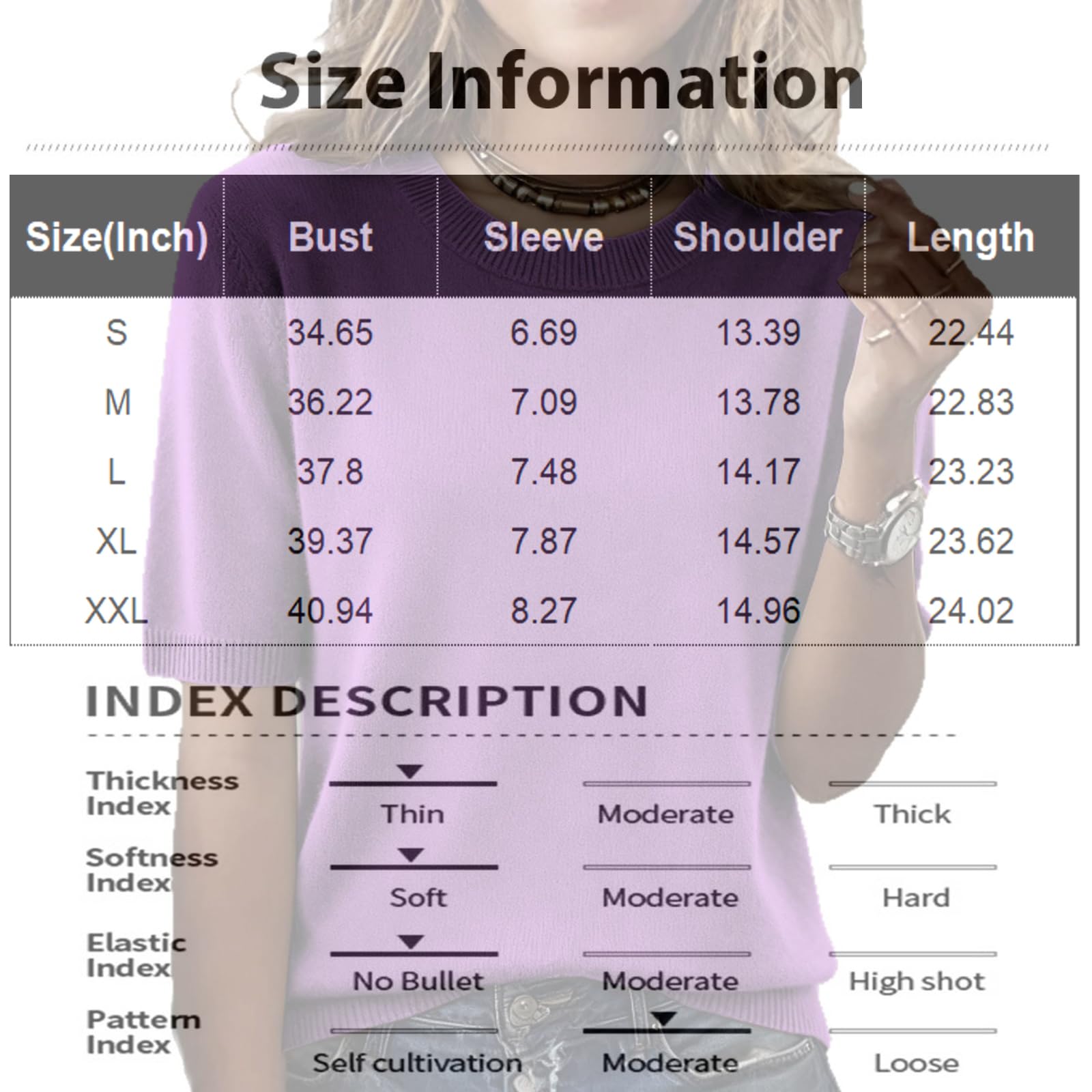 Elbow Sleeve Tops Women Loose Fit Cashmere Sweaters Crew Neck T Shirts Dressy Lightweight Half Sleeve Spring Blouses - 5
