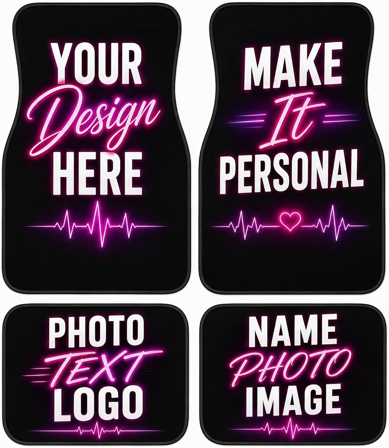 Custom Floor Mats 4 Piece Set Personlized Your Text/Logo/Image