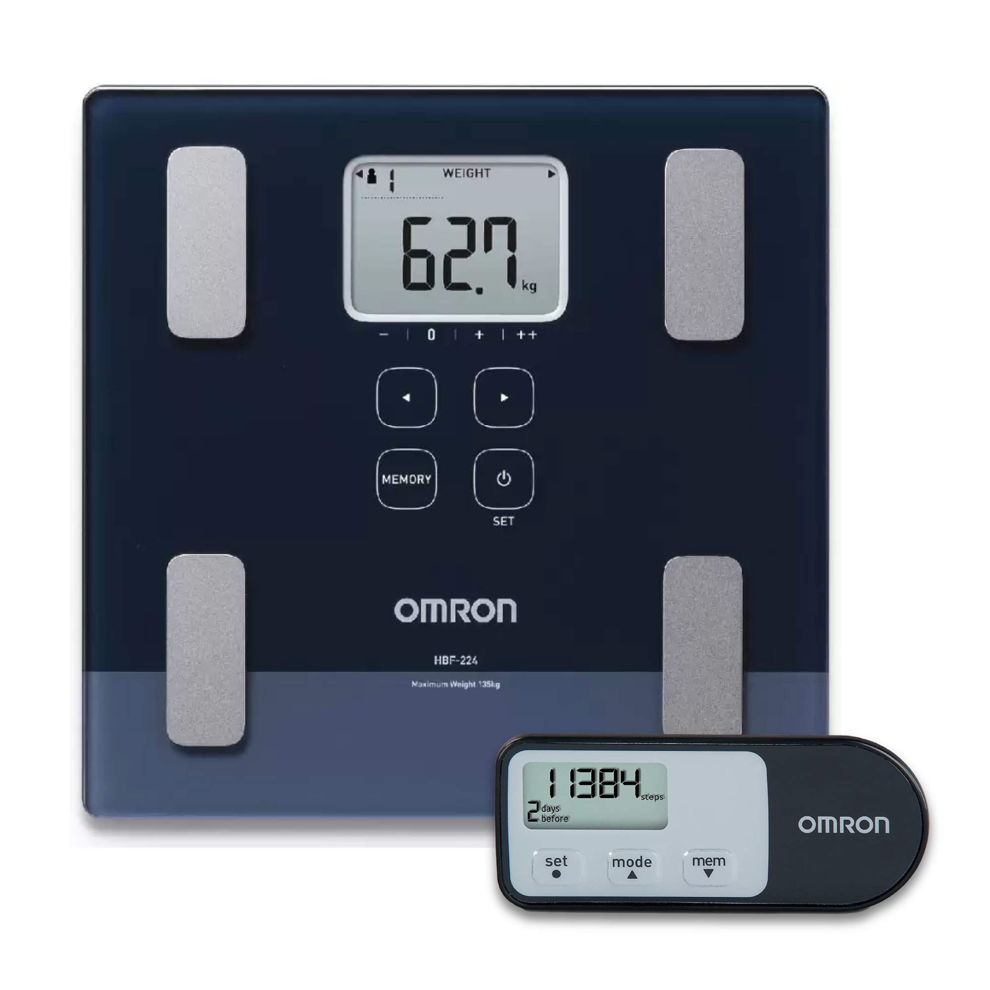 Omron HBF-224 Digital Full Body Composition Monitor with Pedometer ...
