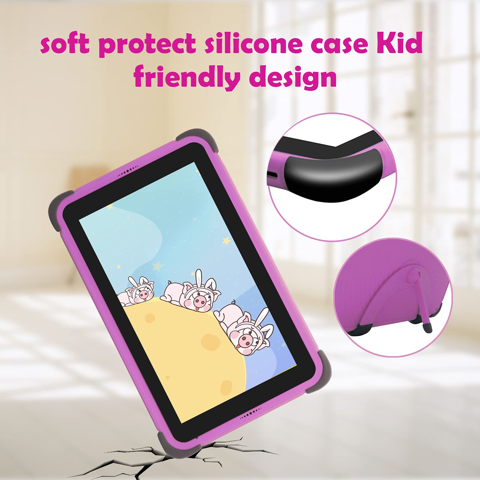 CWOWDEFU Android 11.0 Tablet per bambini 8 pollici,5MP+8MP,1280 * 800 IPS HD Schermo,4500mAh,Tablet WiFi per ragazze 2GB RAM 32GB Storage Tablet per l'apprendimento per i più piccoli (rosa)