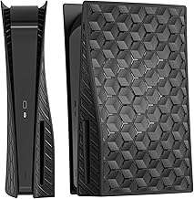 Face Plates Cover Skins Shell Panels for PS5 Disc Edition Console, Playstation 5 Accessories Faceplate Protective Shell Replacement Plate Dustproof Anti-Scratch (Cellular Black)
