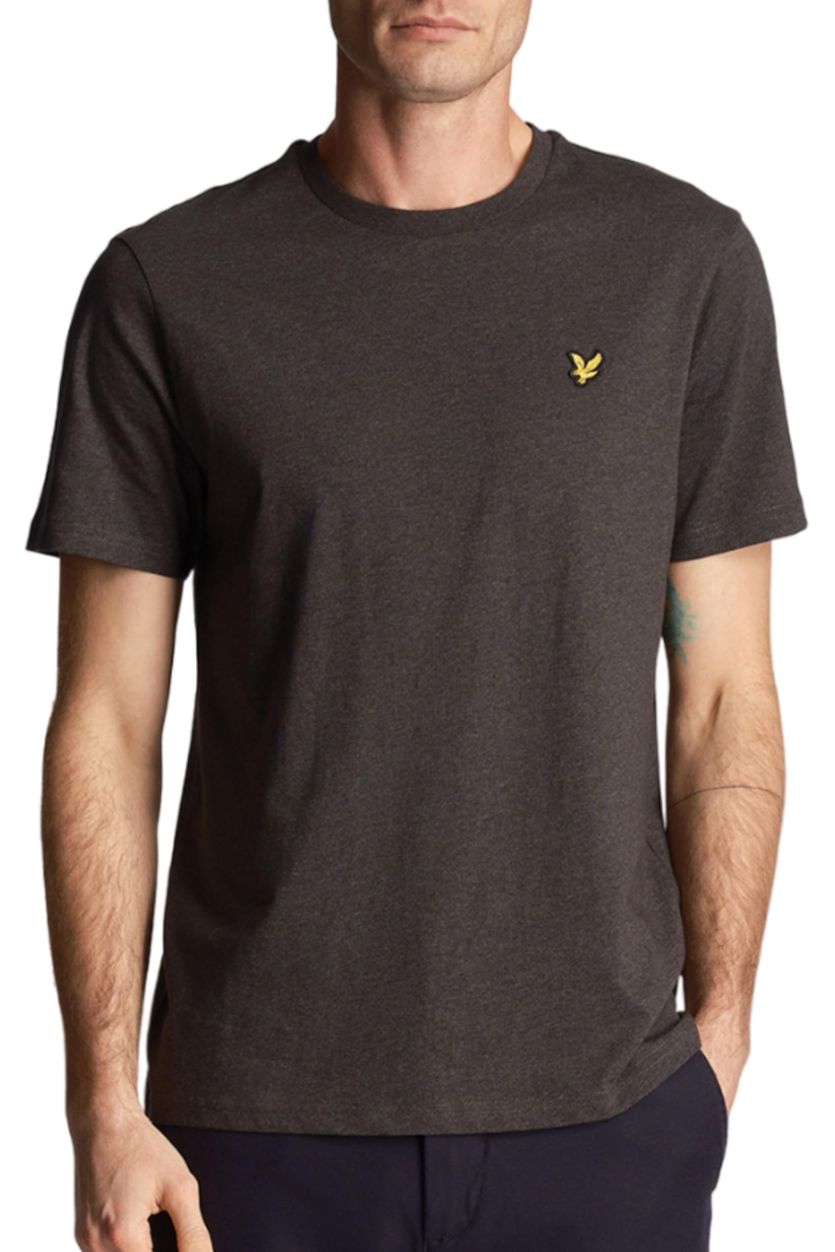 Lyle & Scott Men's Plain Organic Cotton T-Shirt, Charcoal Marl, M