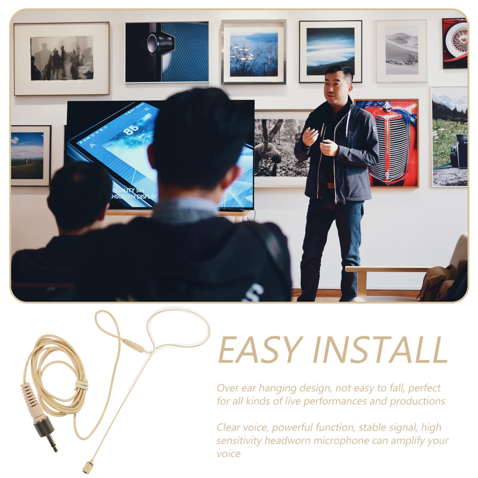 Totority Single Ear Headset Microphone Over Ear Hanging Design for Lectures Live Performance and Podcasts Lightweight and Comfortable for Musicians and Speakers