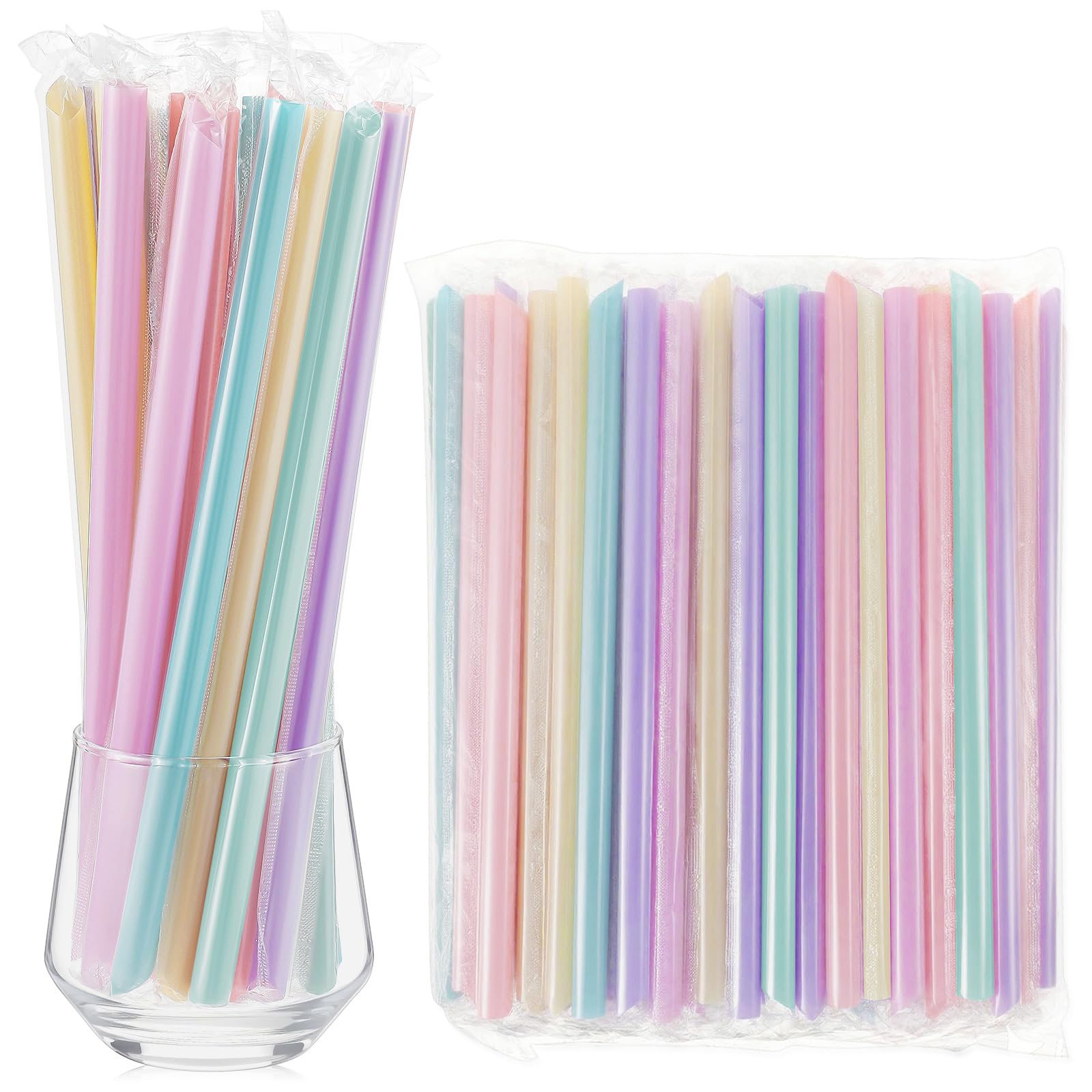 Tessco for You 600 Pcs 9.84 Inch Boba Straws 10mm Wide Macaron Color