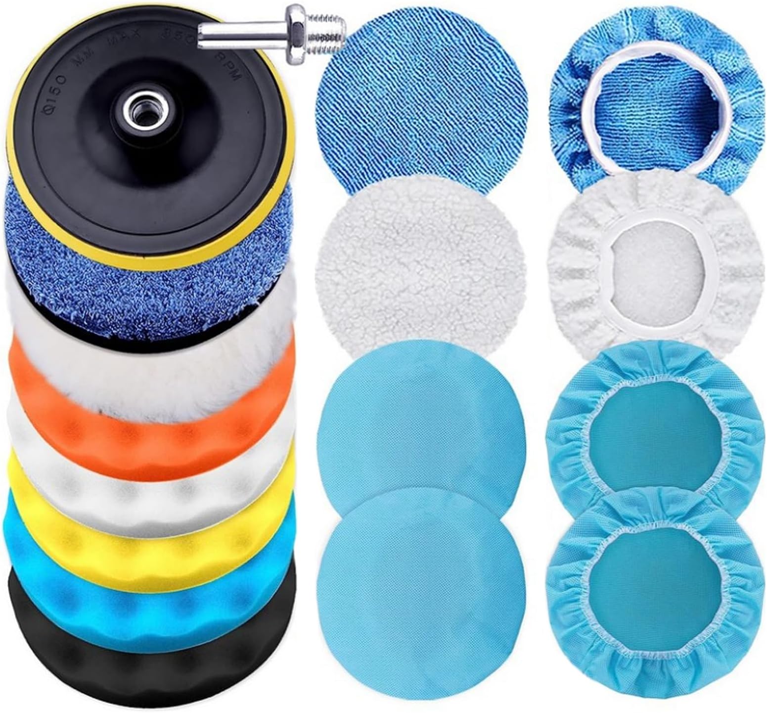 17 Pcs Polishing Pads Kit,3 Inch Sponge Buffing Pads,Buffer for Car Detailing, Polishing Wheel for Drill,Car Buffer Polisher Kit Drill Buffing Kit for Car Polishing, Waxing, Sealing Glaze