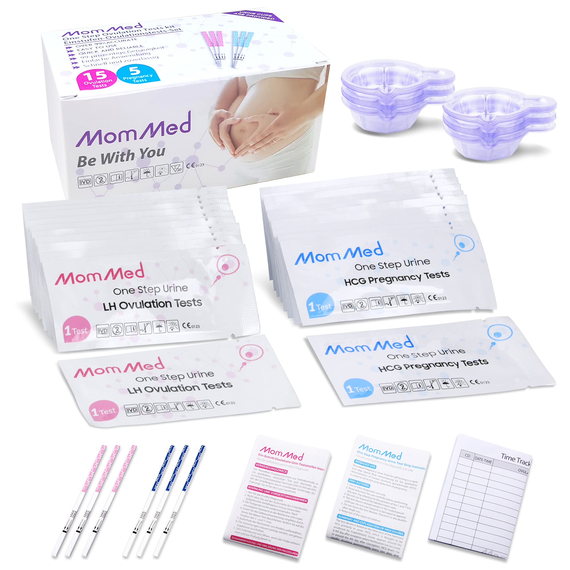 Ovulation and Pregnancy Test Strips, Includes 5 Pregnancy Tests, 15 Ovulation Test Strips, 20