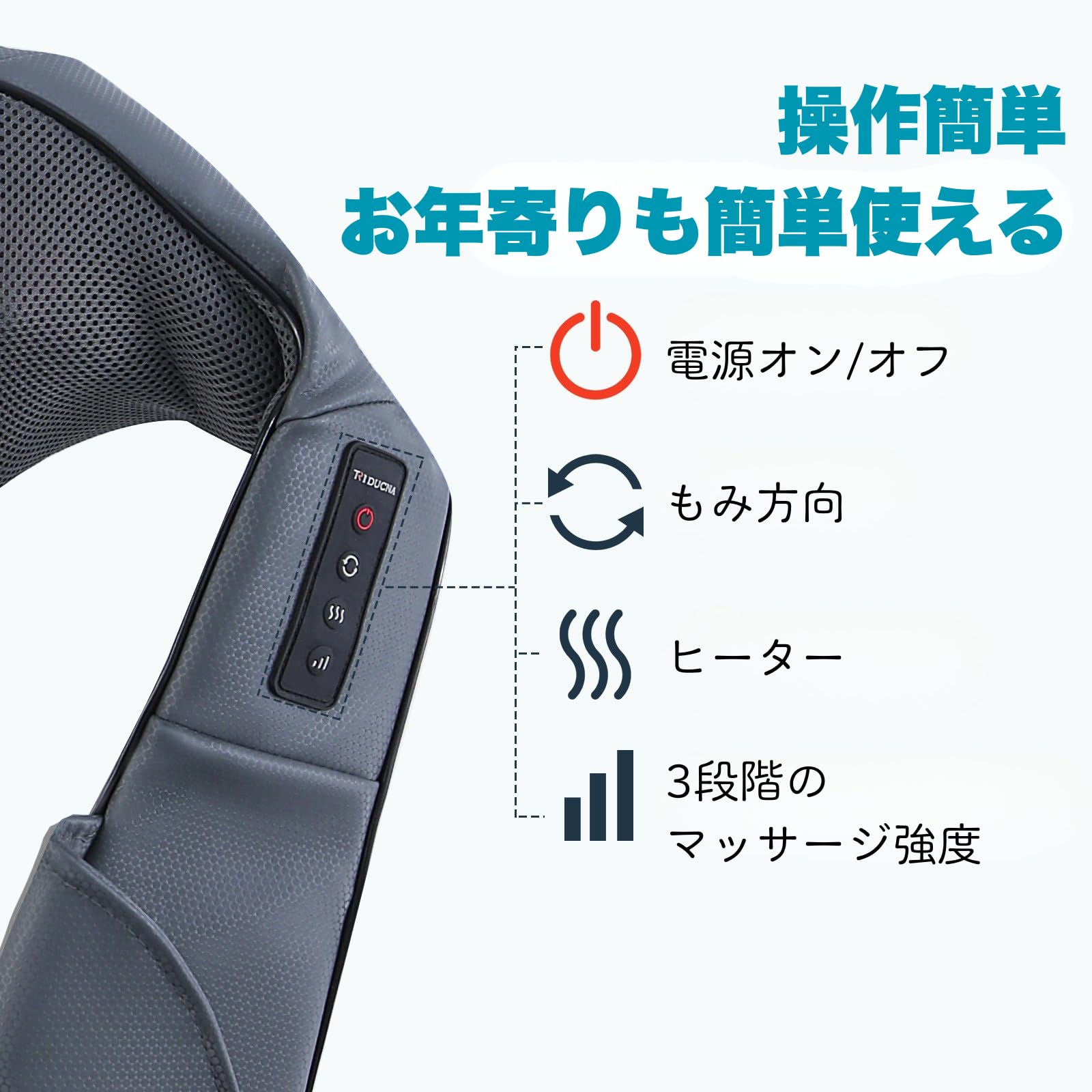 Masajeador de cuello y hombros con calor, Masajeador Cervical eléctrico Shiatsu, Masaje de rotación 3D para espalda, pantorrilla, pierna, relajación muscular de cuerpo completo en la oficina en casa