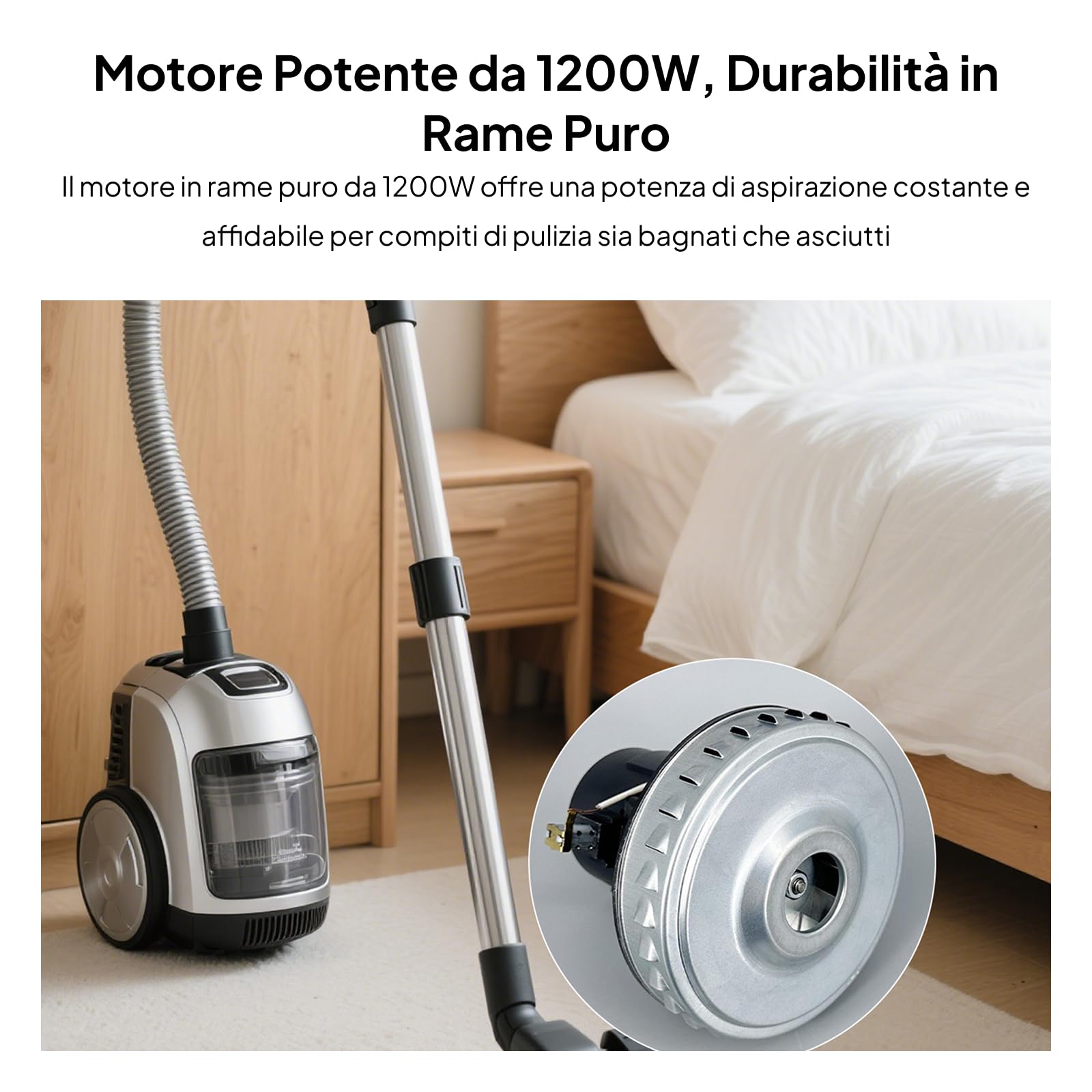 MagiDeal Motore per aspirapolvere, pezzo di ricambio, universale, 1200 W, facile da installare, parti di riparazione, parti per aspirapolvere per accessorio, 110 motore