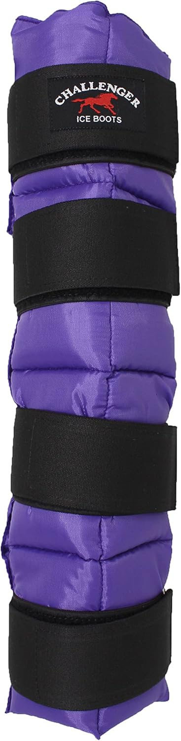 CHALLENGER Horse Cooling Gel Leg Wrap – Quick-Cooling Therapy Wrap for Exercise, Injury Relief & Recovery, Purple (41GR01PR)