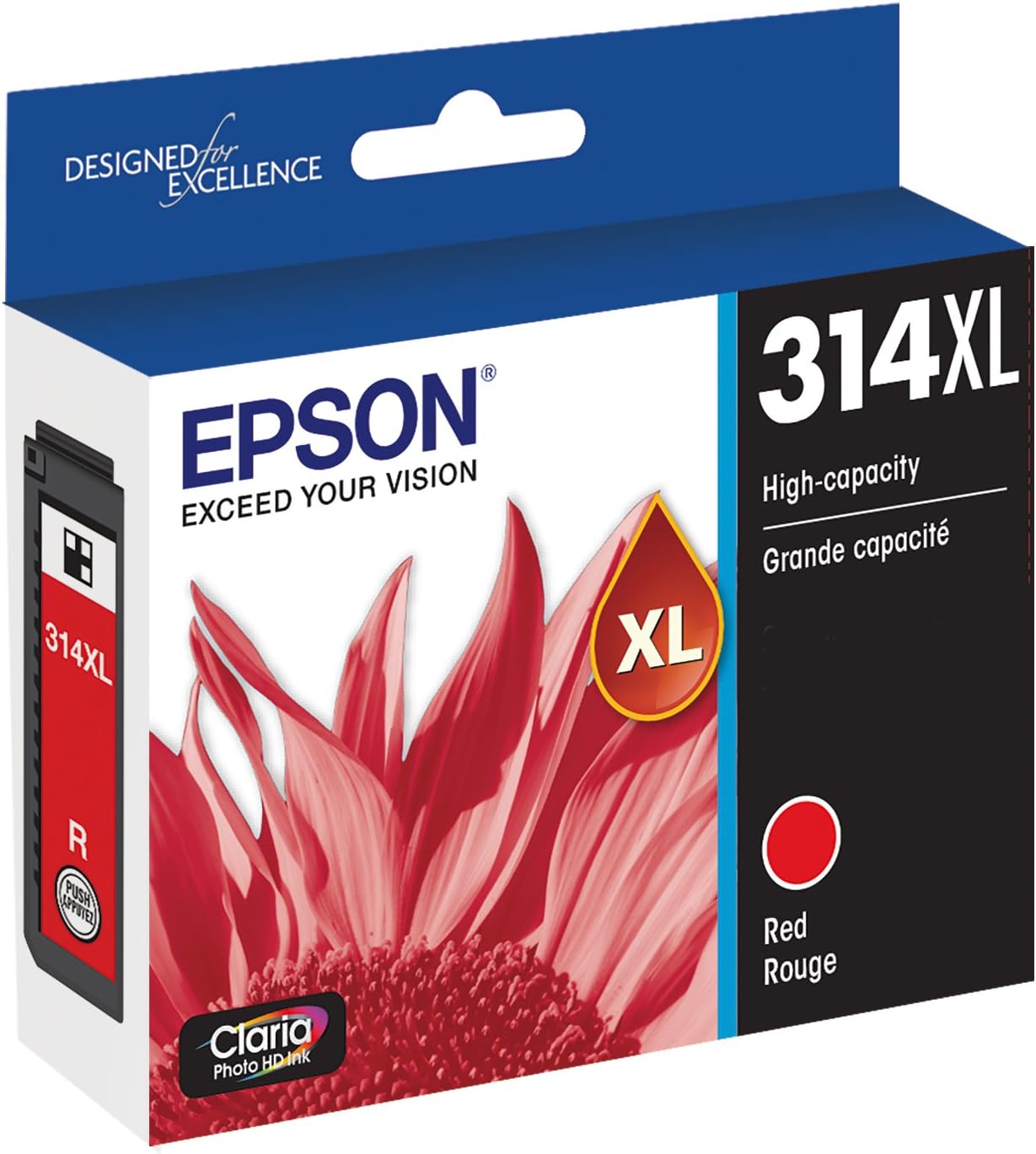 EPSON 314 Claria Photo HD Ink High Capacity Red Cartridge (T314XL820-S) Works with Expression Photo XP-15000