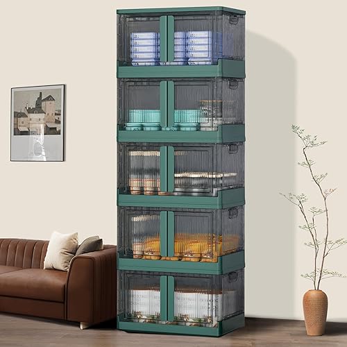 Miniatura 1 de SHELLAJUN Contenedores de almacenamiento con tapas, contenedores de almacenamiento apilables de plástico de 19 galones para organizadores y