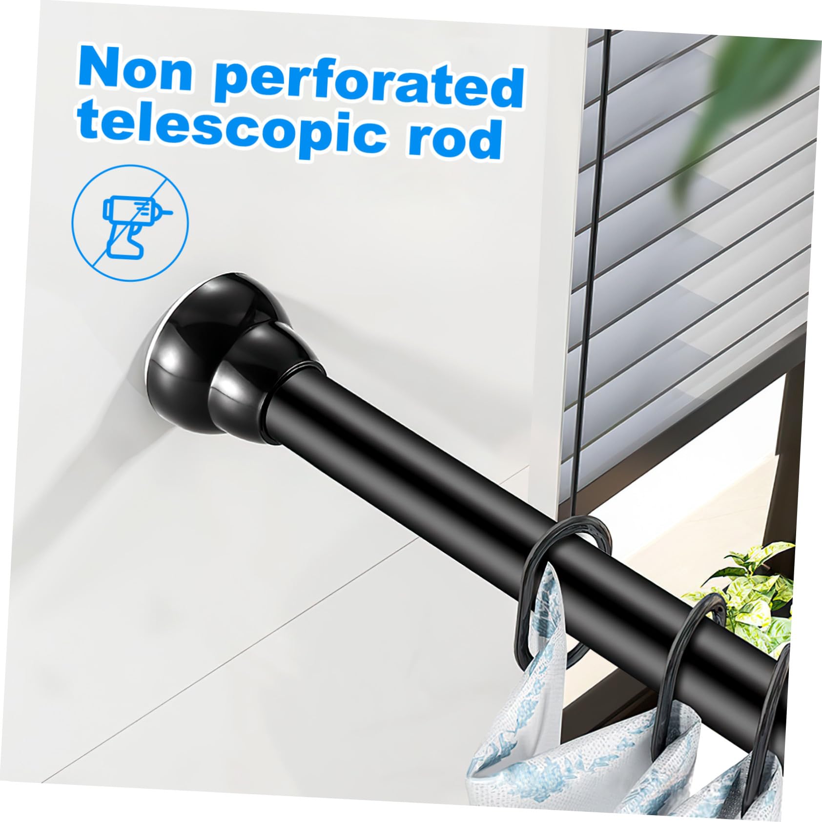 Ipetboom Barra Telescópica sin Taladrar, Acero Inoxidable para Cortina de Ducha Superficie Lisa y Goma, Fácil Instalación Ajustable de 30-45cm y Ropa para Baño y Ventana
