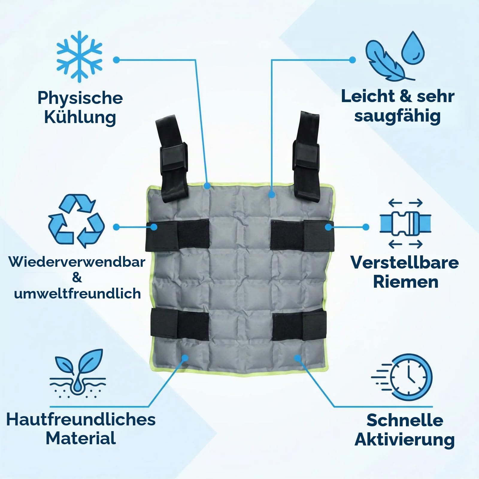 MR.ICE Cooling Vest for Men & Women - Adjustable Ice Vest for Motorcycle, Workers, Sports, Outdoor, Heat Relief