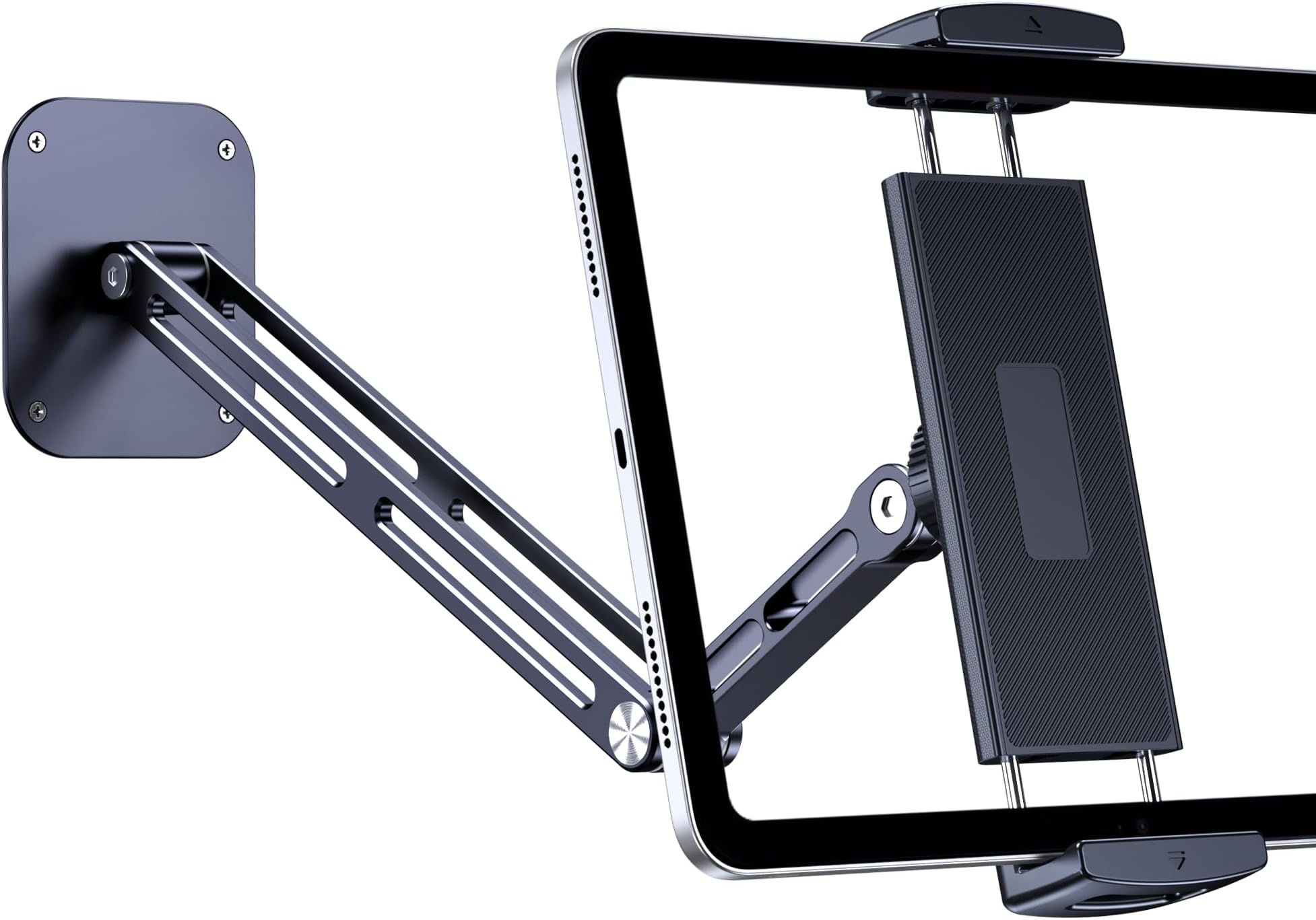 Extended Version Tablet Wall Mount Holder, 15" Aluminium Wall Mount for IPad with 360° Adjustable Rotating Base for iPad Pro Air Mini, Galaxy Tab, All 4.7-13" Phones and Tablets (Long Style)