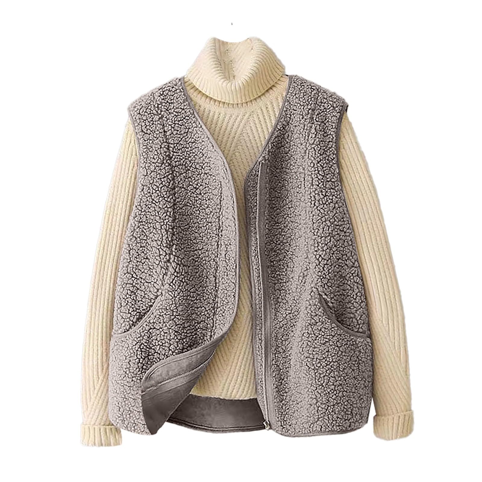 Chaleco de forro polar para mujer que busca abrigo ligero sin mangas en invierno 4