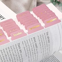 90Pcs Pink Bible Tabs,Laminated Bible Divider Tabs with Gold Foil Lettering