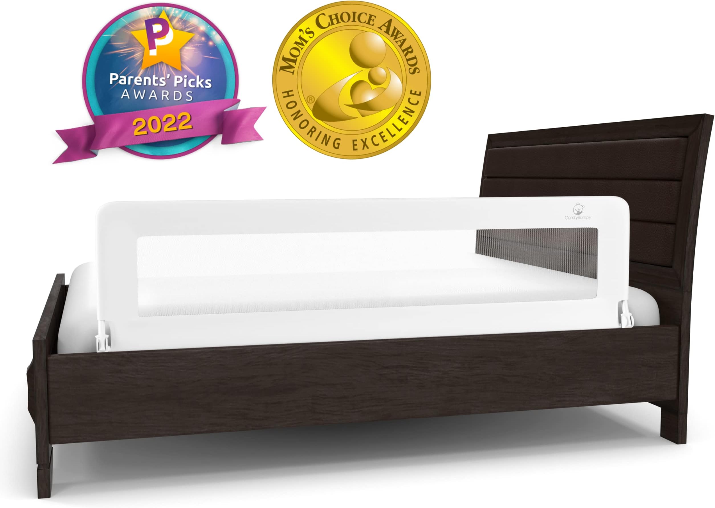 ComfyBumpy Bed Rails for Toddlers - (White XL)
