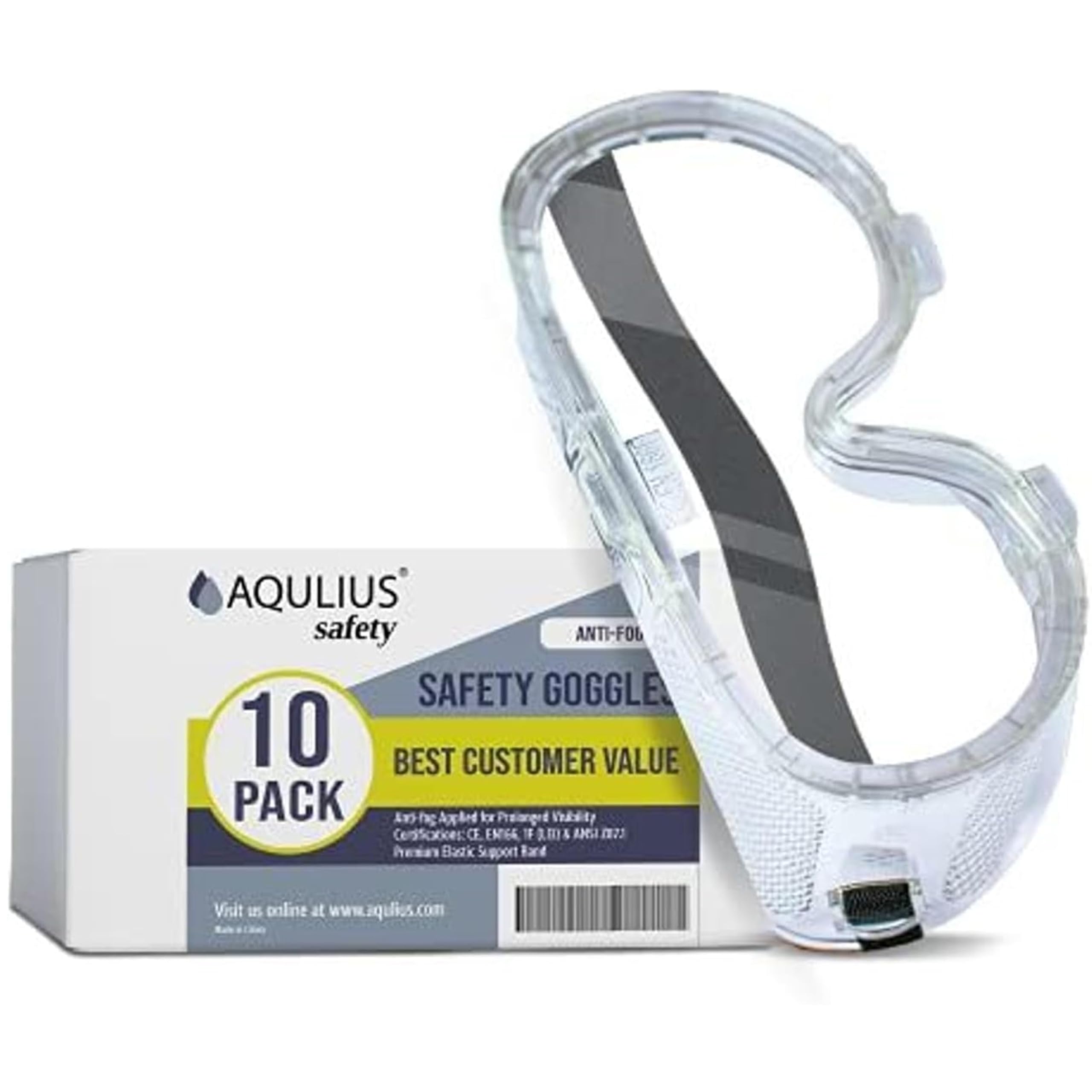Aqulius 10er-Pack Schutzbrillen (10er-Pack Schutzbrillen) Kristallklarer Augenschutz - perfekt für Bau, Schießen, Laborarbeit und mehr!