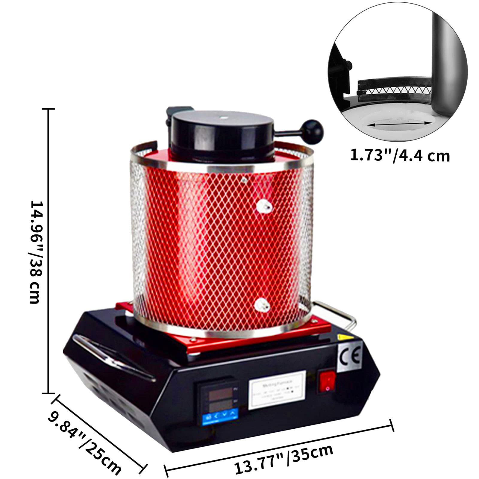 SucceBuy Four De Fusion 2kg 1750W Four De Fusion Professionnel 1150 ℃ Pour La Fusion Des Métaux