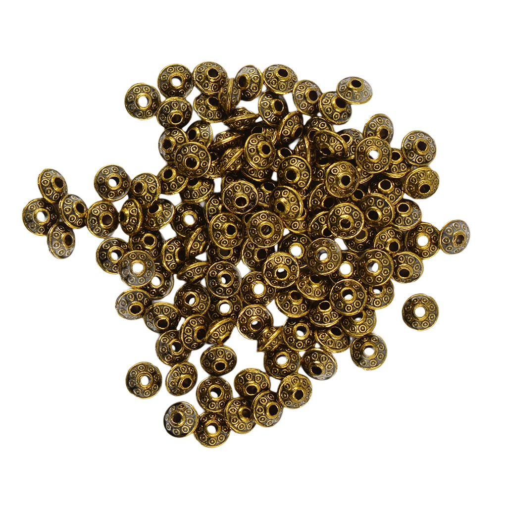 100 Pcs Vintage Pattern Spacer Beads Cone Loose Beads Jewelry DIY Making-image-15