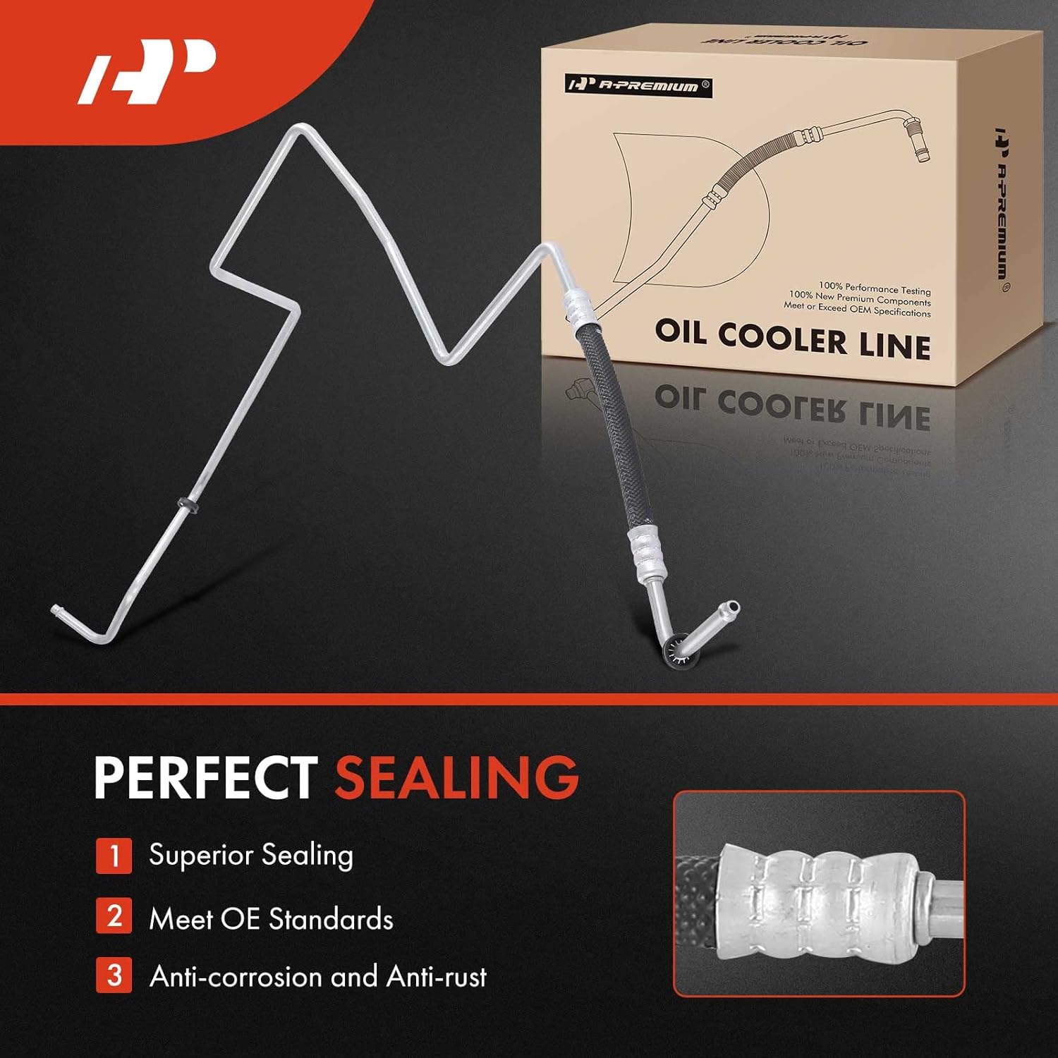 A-Premium Automatic Transmission Oil Cooler Line Hose Assembly Compatible with Chevrolet Express 2500 1997-2002 & GMC Savana 2500/Savana 3500 1997-2002, 5.7L