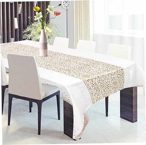Miniatura 4 de DOITOOL 4 manteles desechables con lunares dorados, fundas decorativas rectangulares, decoración de mesa para fiestas, bodas, cumpleaños y reuniones