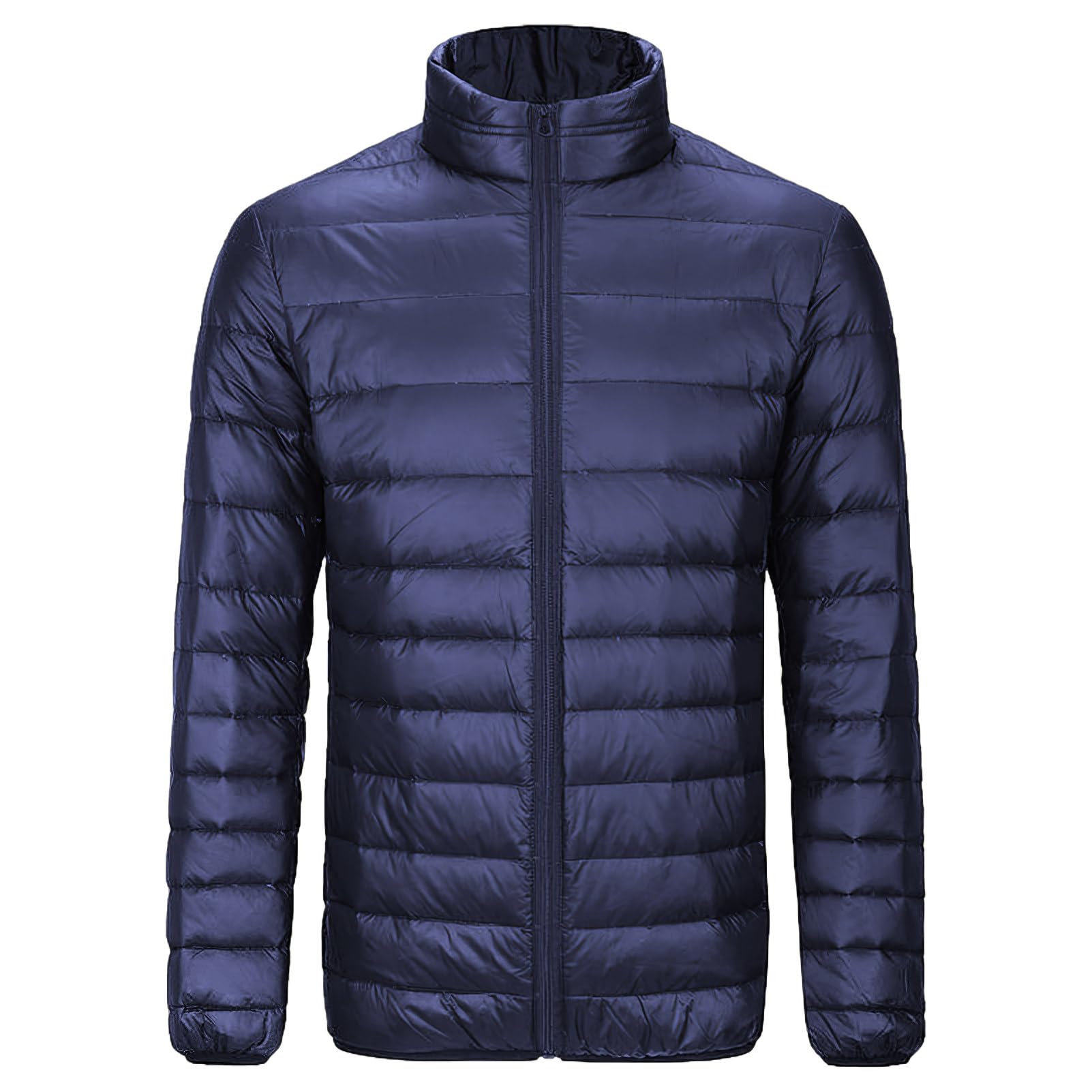 Hombre Tallas Grandes Invierno Cálida Chaqueta Acolchada con Cuello Alto Casual Chaqueta Puffer con Muchos Bolsillos