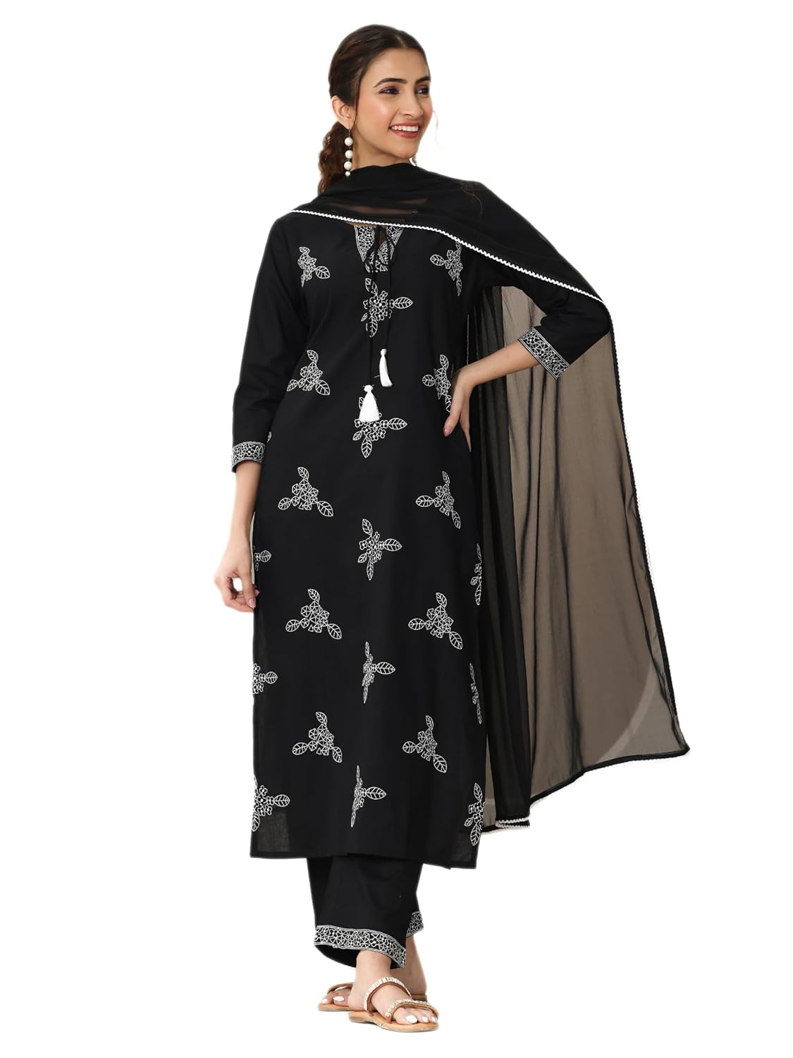 Libas Embroidered Cotton Straight Kurta Set for women (99347R-L) - Review, Price and Buying Guide
